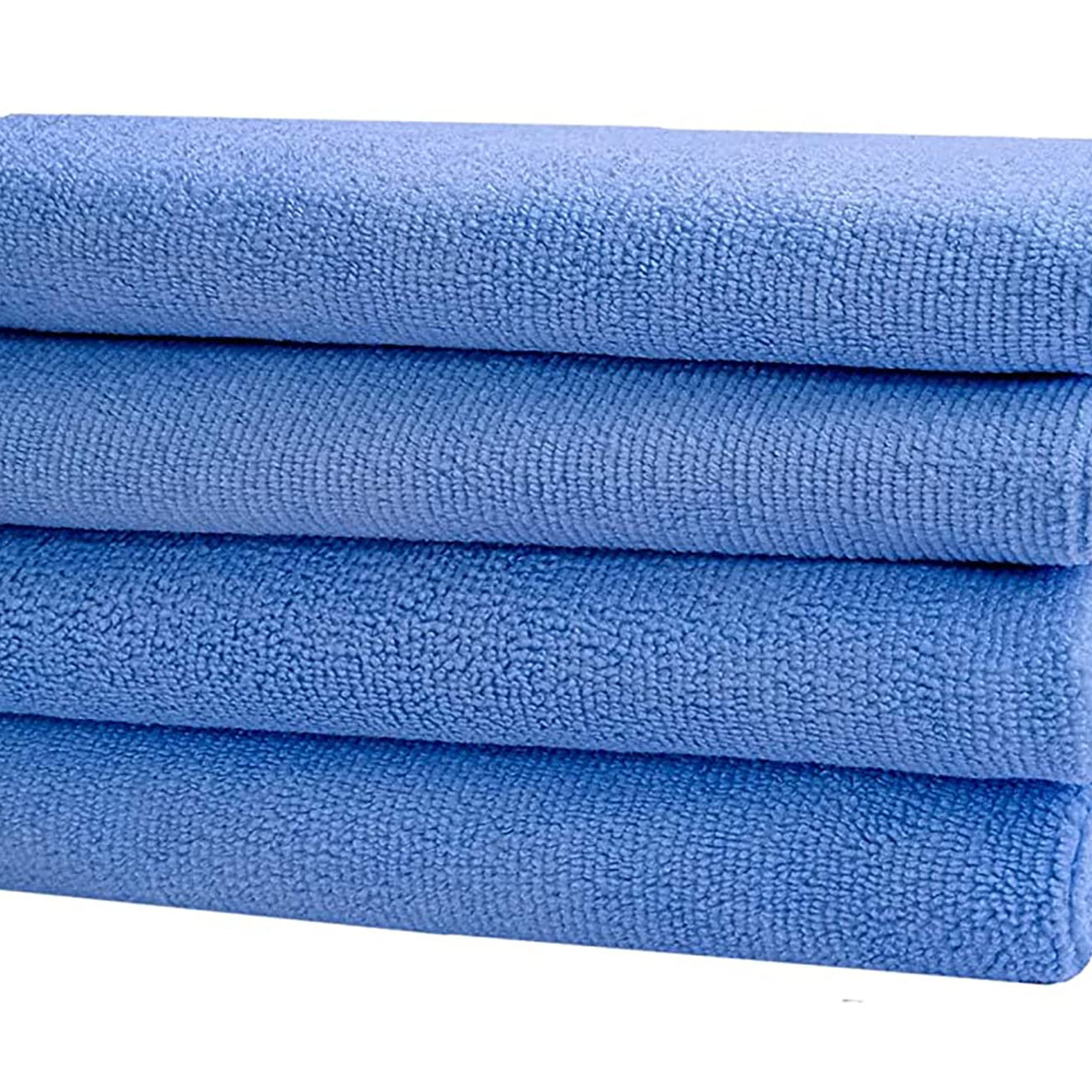 SOFTSPUN Microfiber Cloth - 4 pcs 30x40 cms 340 GSM Sky Blue Thick Lint & Streak-Free Multipurpose Cloths Automotive Microfibre Towels for Car Bike Cleaning Polishing Washing & Detailing.