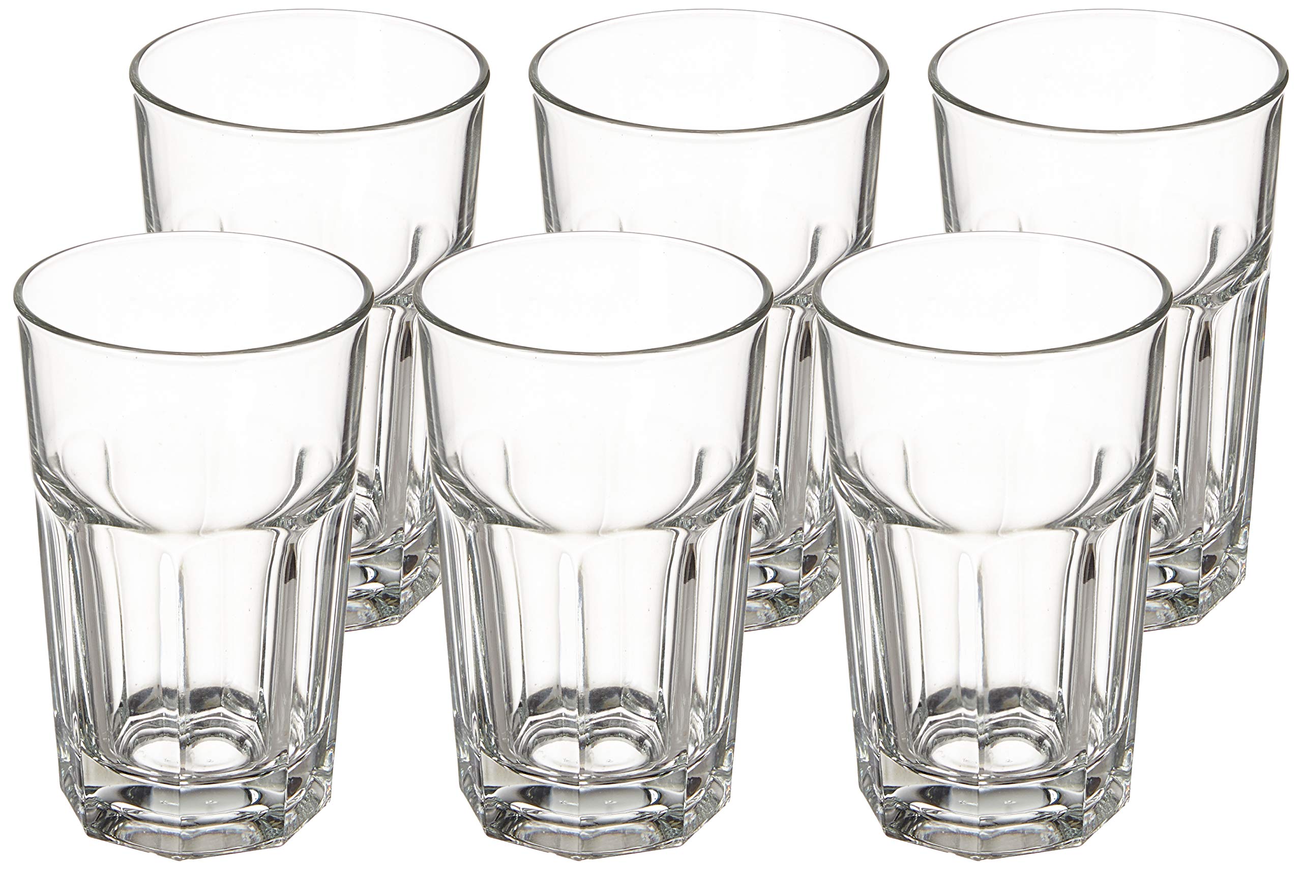 Amazon Brand - Solimo Glass Tumblers, Set of 6 (290ml each, Transparent)