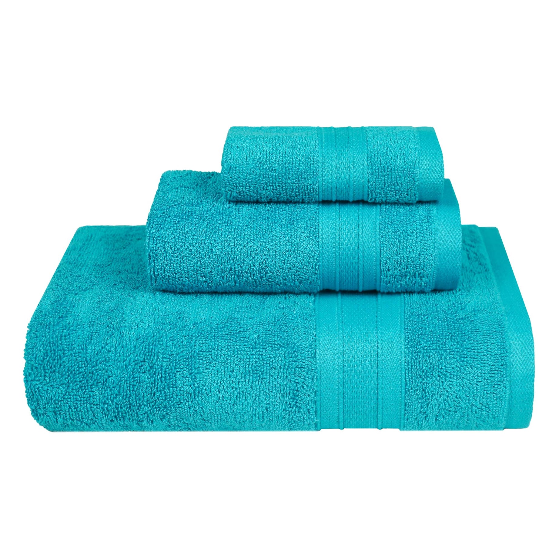 Trident Soft Comfort Air Rich Towels for Bath, 100% Cotton Towel, Super Soft, Highly Absorbent, 3 Pieces Towel Set, 500 GSM - Teal