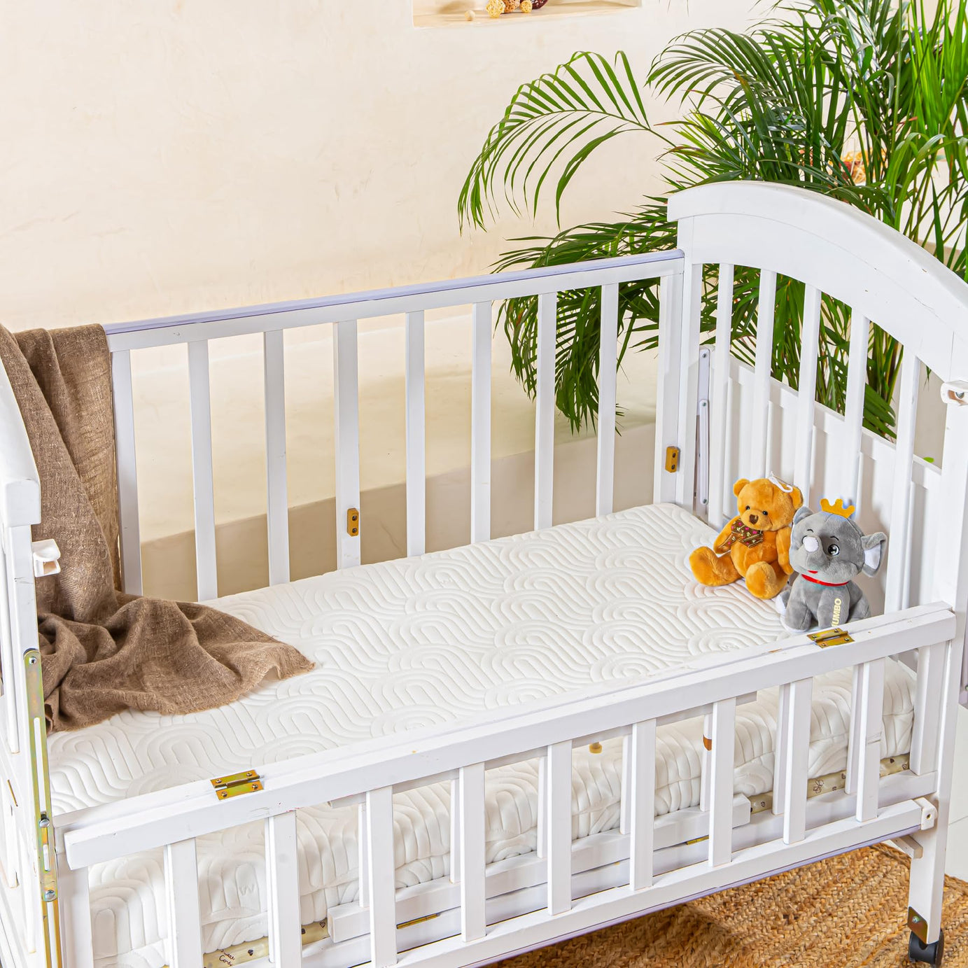 The White Willow 100% Filler Free Pure Foam Crib Baby Mattress Fits All Standard Size Cots with a Removable Washable Soft Outer Cover - Medium Firm- (48" L x 24" W x 4" H)