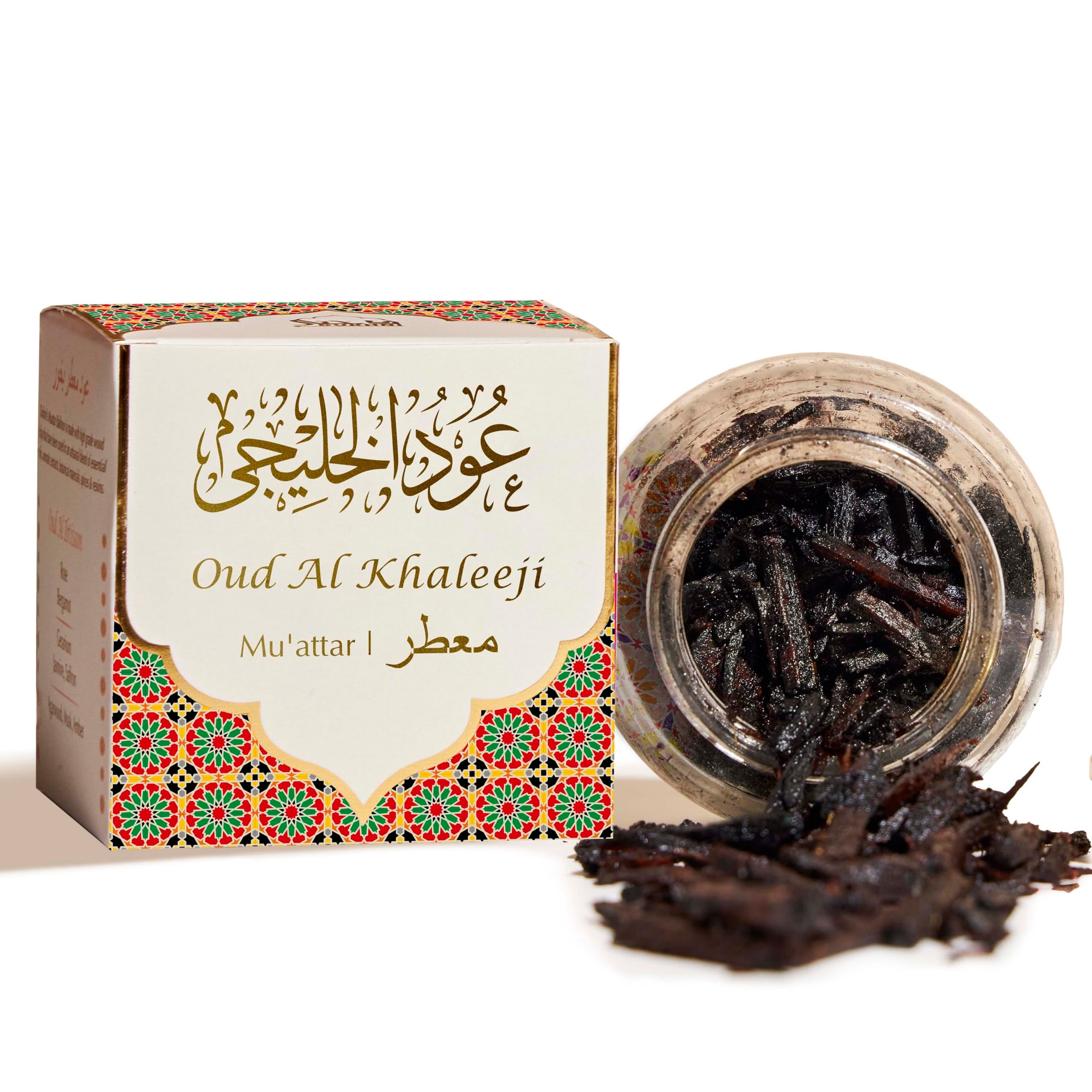 Dukhni Oud Al Khaleeji Muattar Bakhoor by Dukhni | 1 jar X 40 Grams | Arabic Bakhoor Incense | Aromatic Wood Chips | Deep Oud Blend | Perfect for Prayer Time | to Relax & Meditate