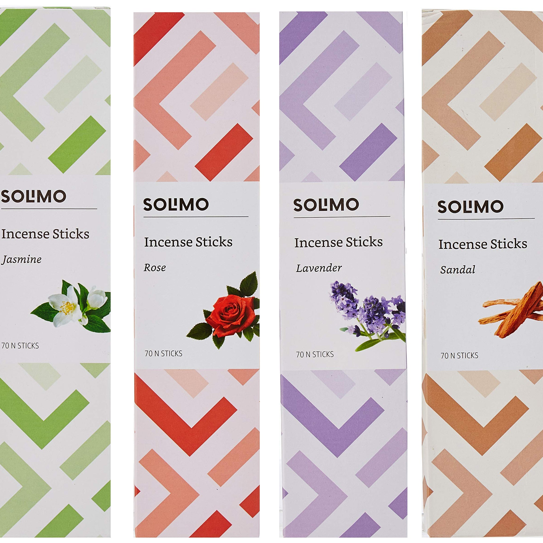 Amazon Brand - Solimo Incense Sticks, Multi fragrance - 70 sticks/pack (Pack of 4)