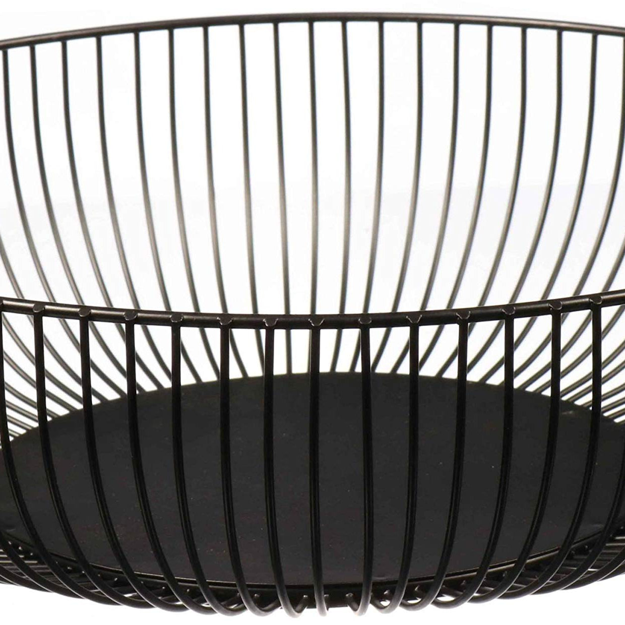 Cq acrylic Metal Wire Fruit Basket,Large Round Decorate Baskets For Bread,Fruit,Snacks,Candy,Suitable For Kitchen And Living Room Countertops,Black