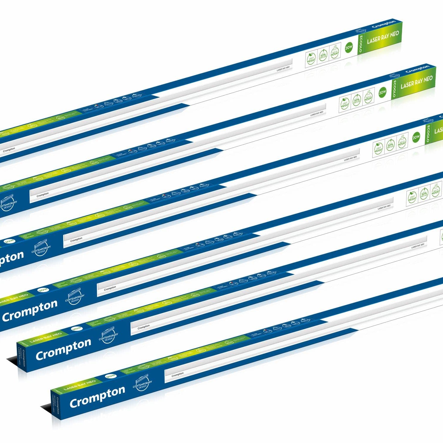 Crompton Laser Ray Neo 20W LED Batten (Cool Daylight) - Pack of 6