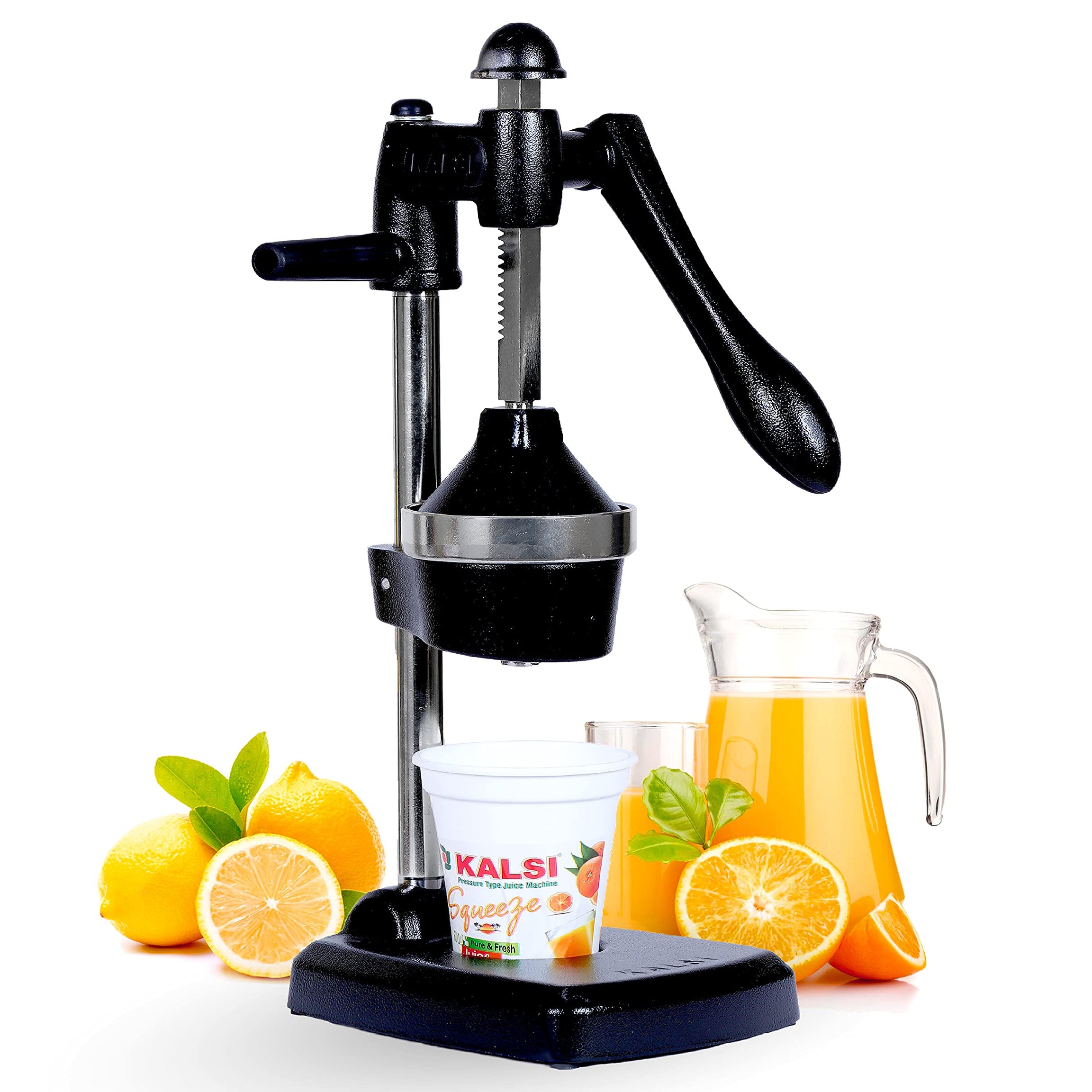 Kalsi-products CE Certified Hand Press Juicer with Food Grade Pressure Cup | Hand Press Citrus Fruit Juicer Machine | Squeezer for Fruits & Vegetables