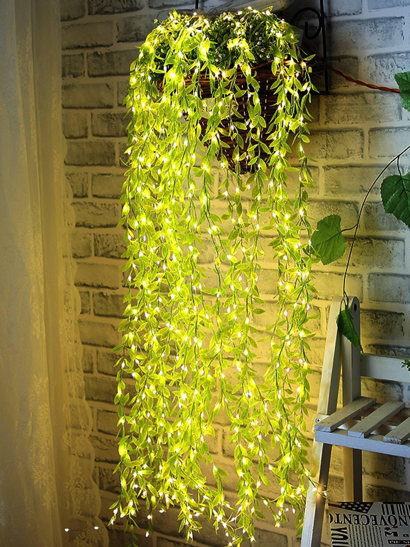 XERGY Plastic Artificial Vine Leaf Led Fairy String Light Ideal For Bedroom,Garden,Birthday&Festive Décor,Diwali Lights&Christmas,Party (3X1Meter,Warm White,Corded Electric)