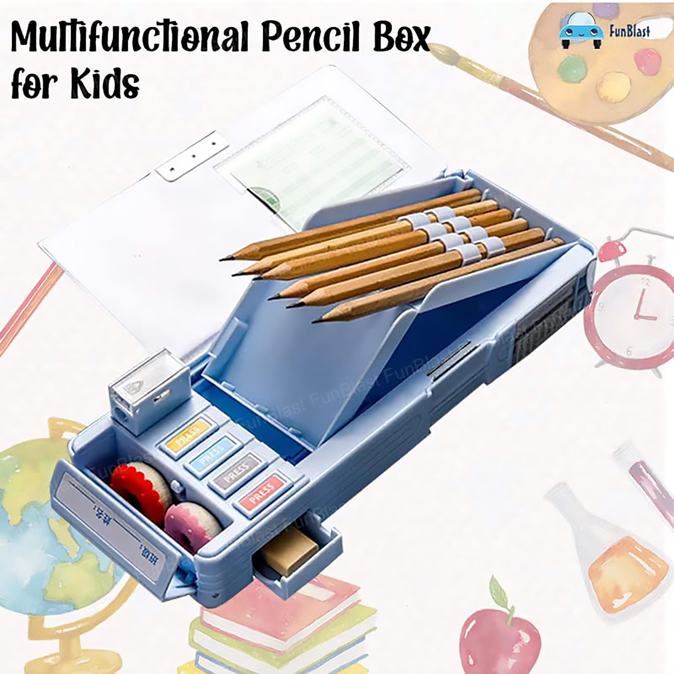 FunBlast Multifunctional Pencil Box For Kids, Space Boys, Kids Boys & Girls, Magnetic Boys, Pop Up Box, Space Theme Return Gifts Kids - Plastic, Multicolor