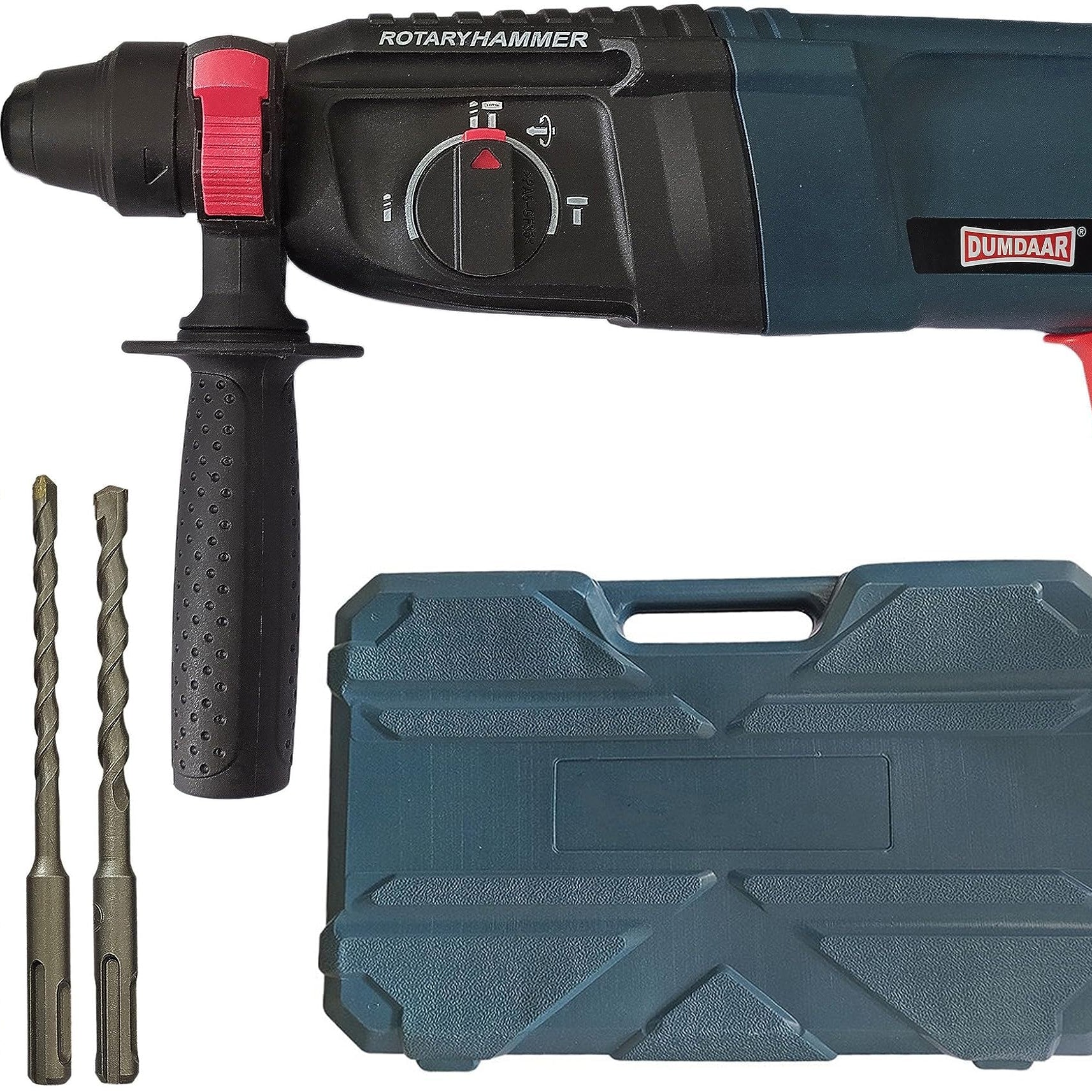 Inditrust DUMDAAR DM26 1250W 26mm hammer drill with SDS drill bits and chisels (BLUE)