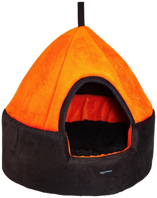 amazon basics Premium Soft Velvet Fabric Dual Color Cat Toy Breed Dog Pet Hut | Diameter 18 Inch Height 18 Inch (S) Pack of 1