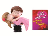 Chocozone Couple Hug Resin Showpiece Couple Miniatures Romantic Gifts for Girlfriend (Hug Couple) Multicolor