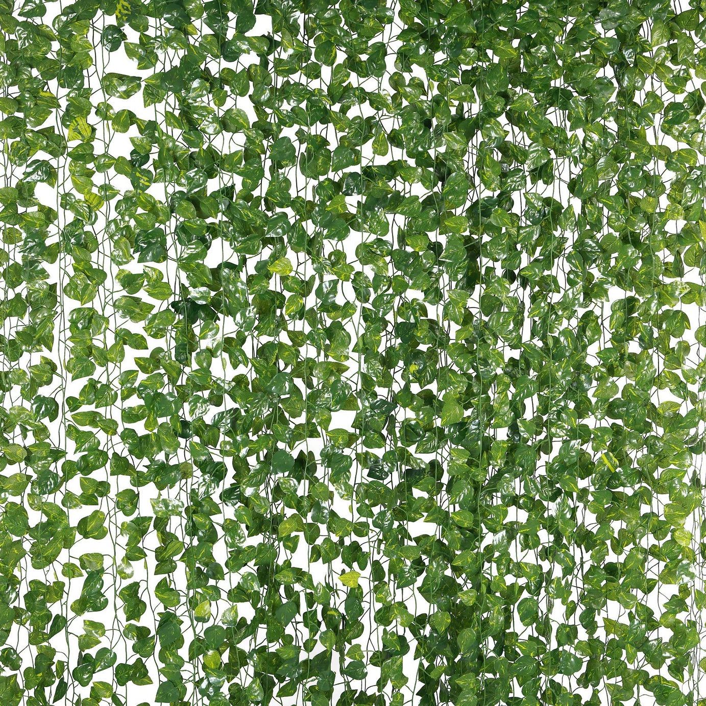 Yatim Bs Amor Artificial Garland Money Plant Leaf Creeper Greenery Bail | Length 6 Feet | Pack Of 12 Strings