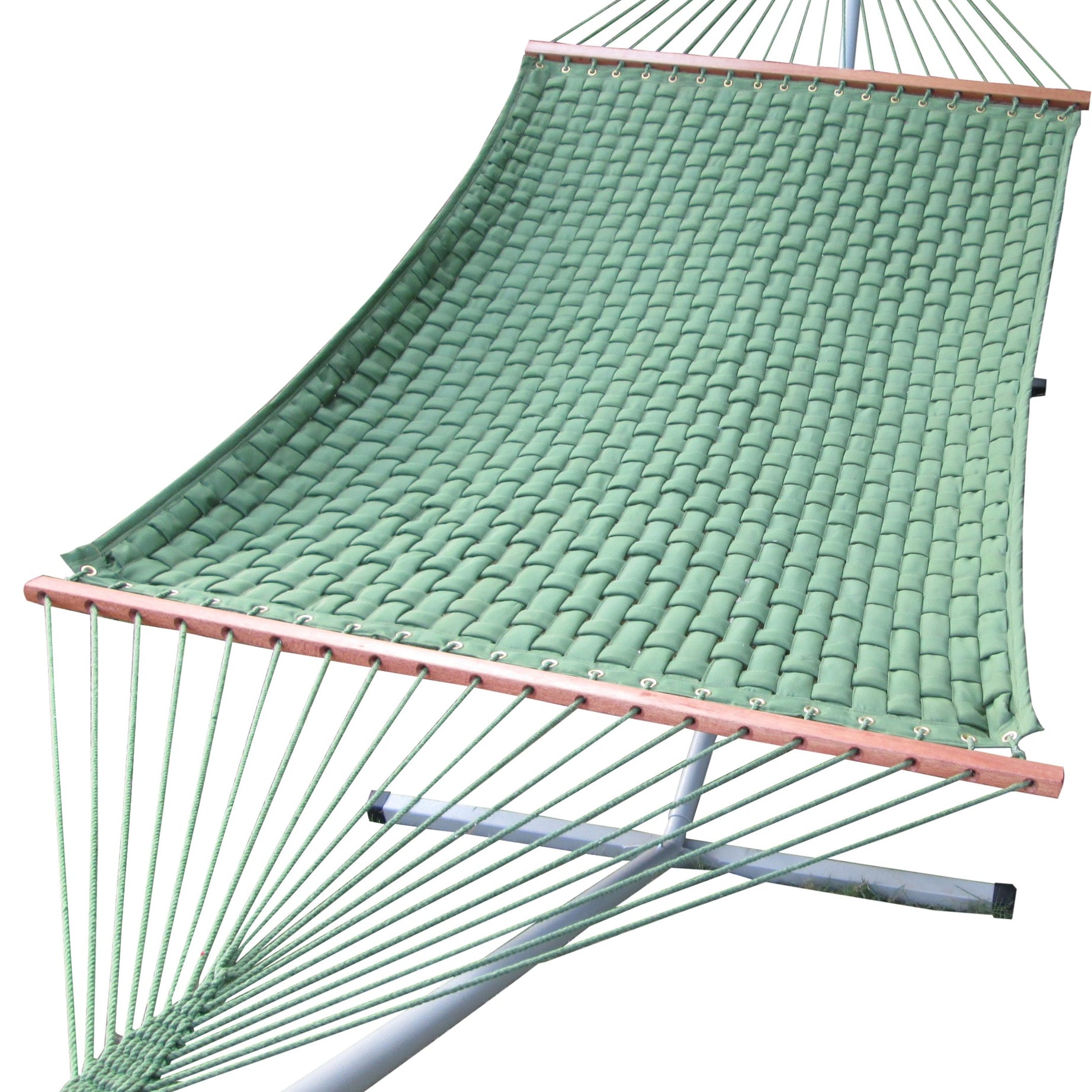 Hangit 13'FT Soft Comb Quilted Luxury Hammock Furniture Sleeping Bed for Double Person use (Green)