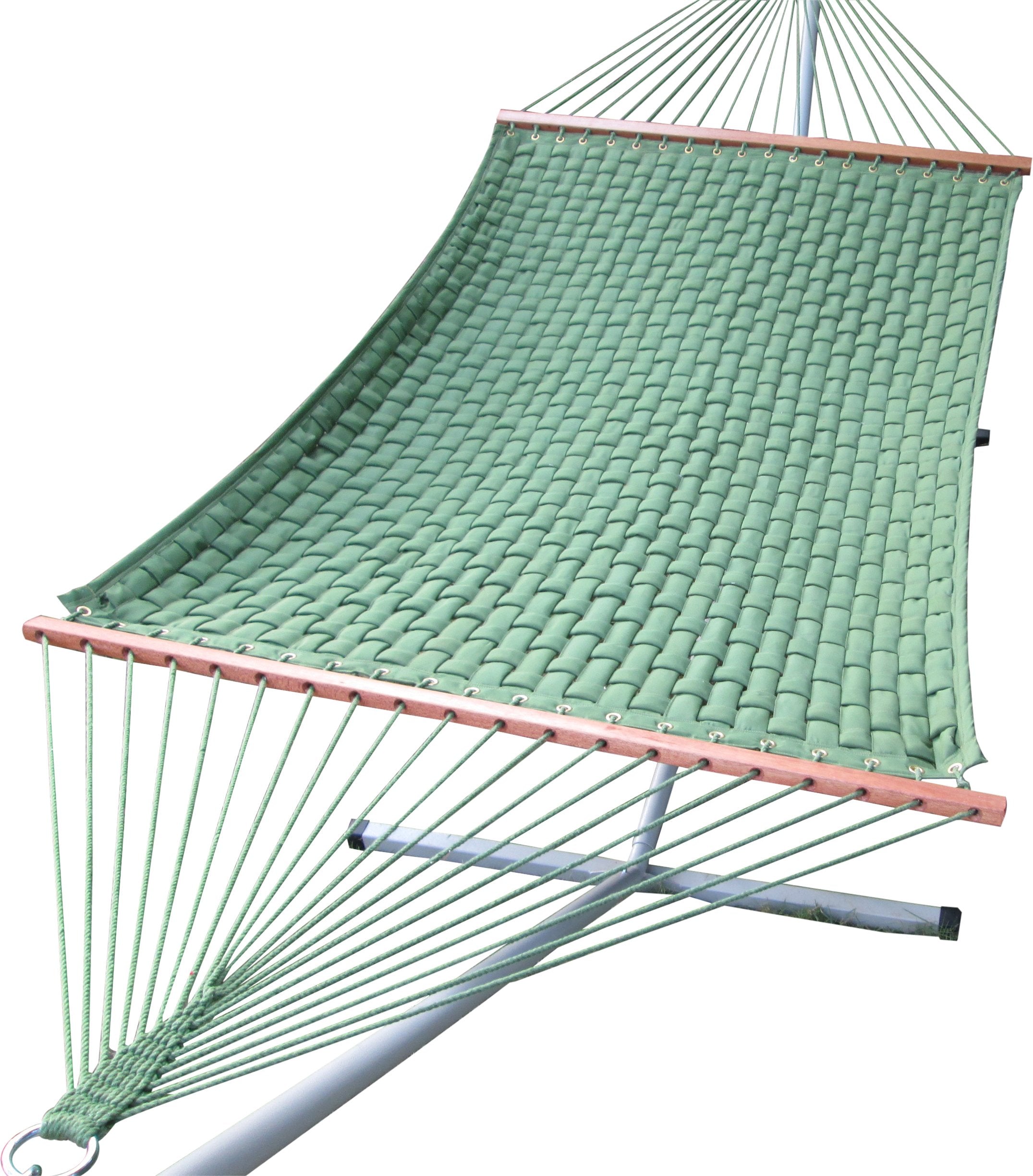 Hangit 13'FT Soft Comb Quilted Luxury Hammock Furniture Sleeping Bed for Double Person use (Green)