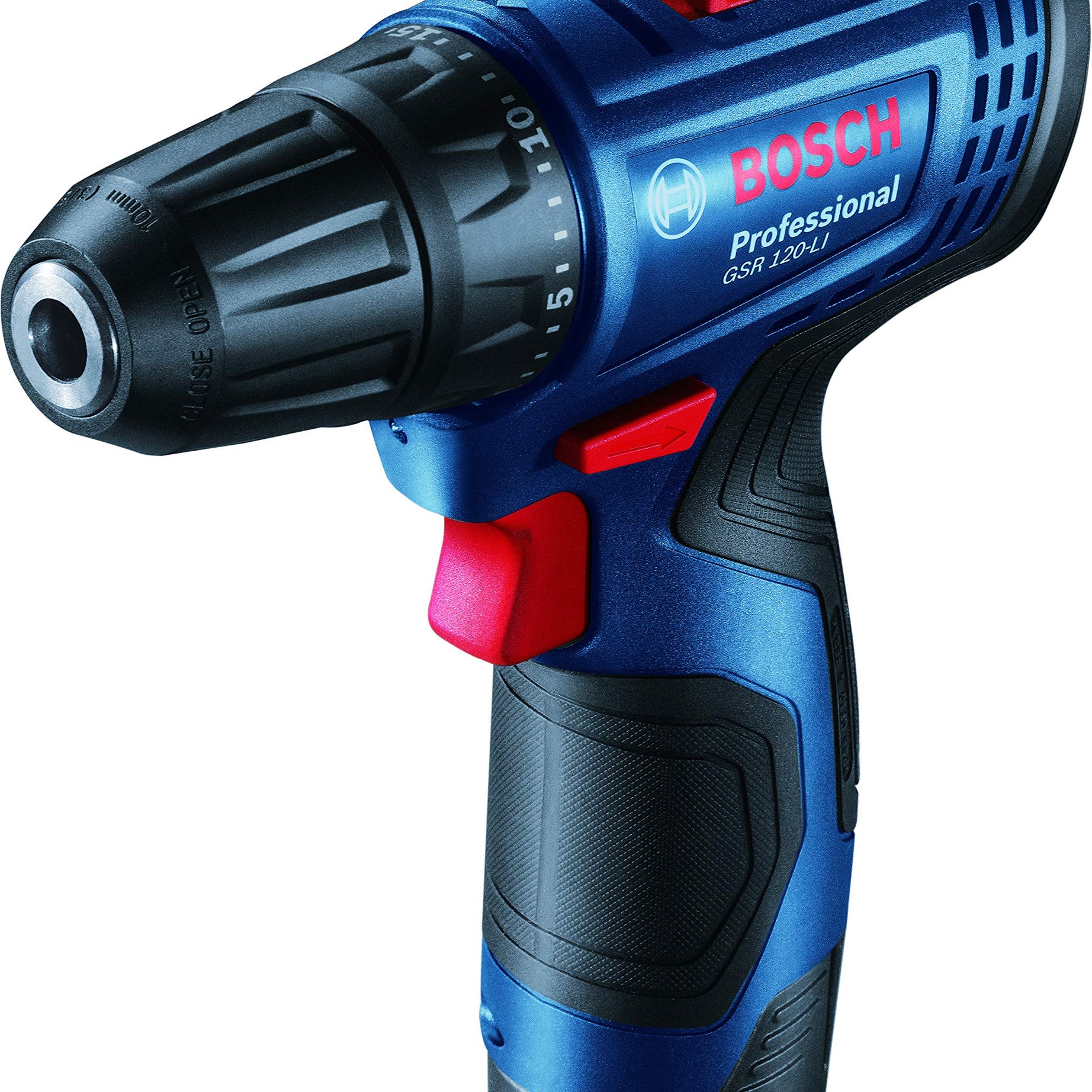 Bosch Professional GSR 120-LI Cordless Drill Driver, 12V, 10 mm Chuck with 1 x GBA 12V 2.0Ah Battery, 1 x GAL 1210 CV Charger & Carrying Case, Blue