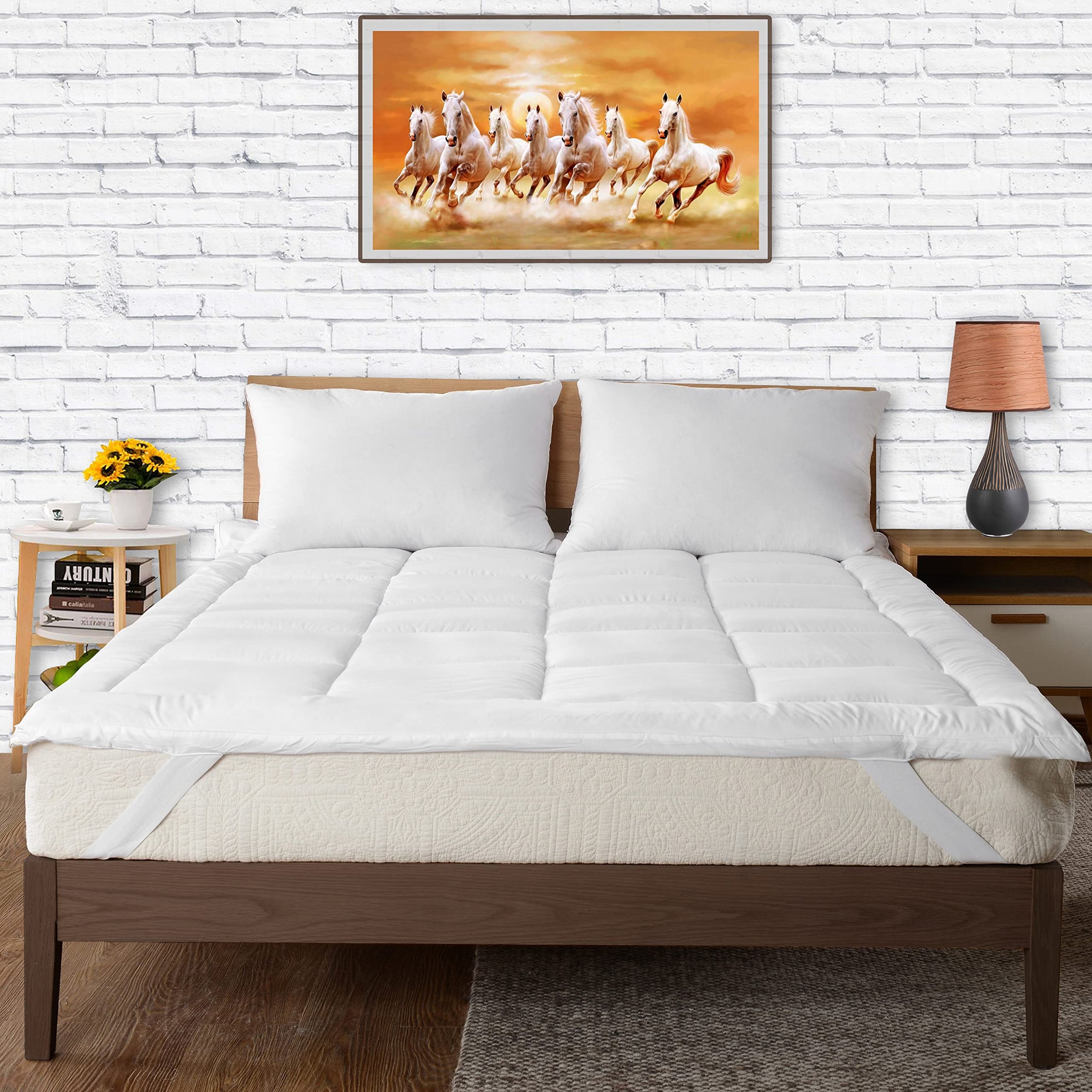 CRAZY WORLD Soft 2000 GSM Mattress Padding/Topper for Comfortable Sleep White (72x78inch)