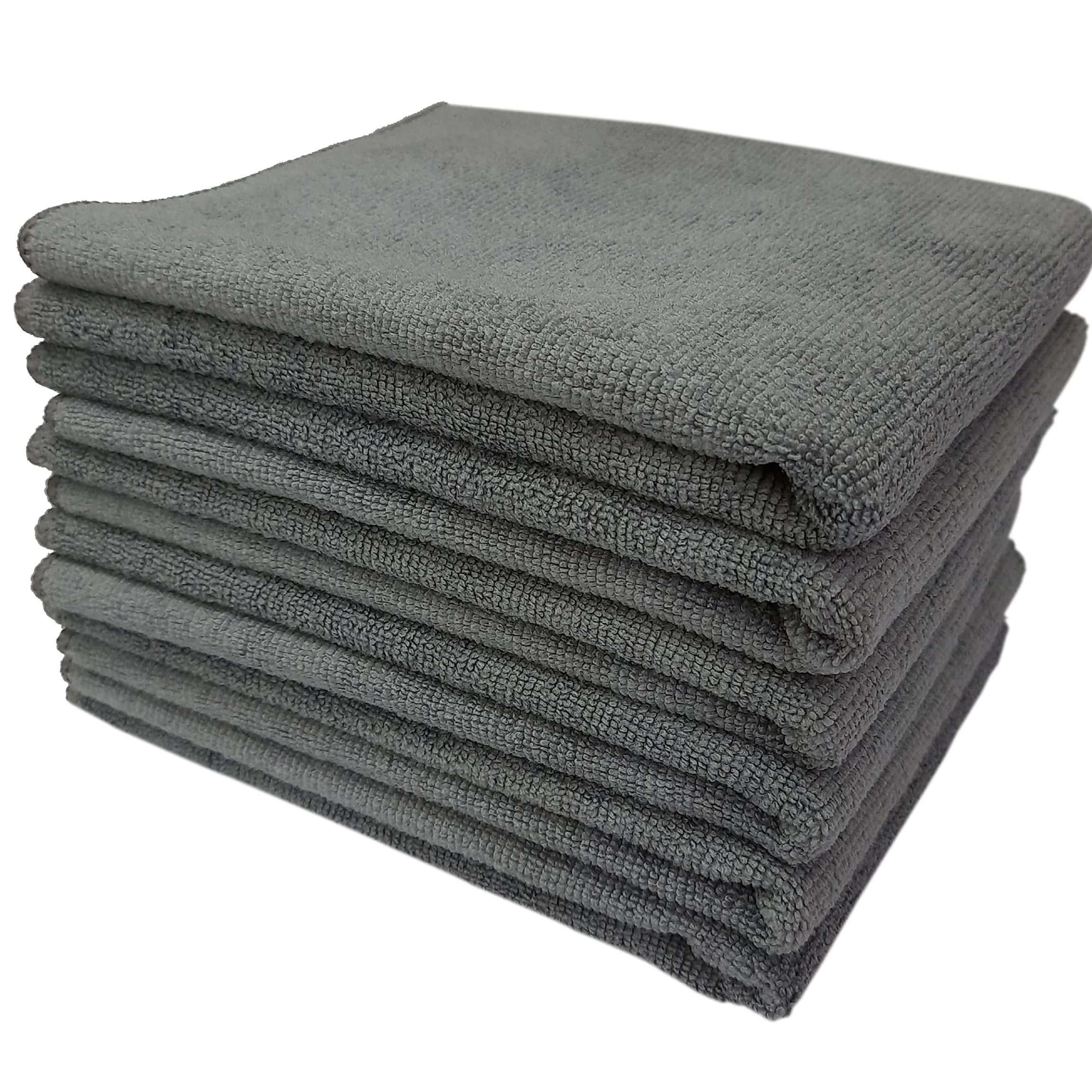 SOBBY Microfiber Cloths, 6pcs 40x40cms 340GSM Gray - Highly Absorbent, Lint and Streak Free, ALL -Purpose Cleaning Cloth for Kitchen, Car, Window, Stainless Steel, Silverware.