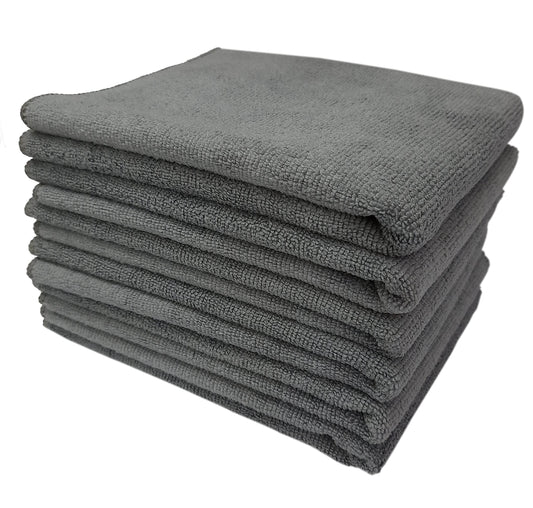 SOBBY Microfiber Cloths, 6pcs 40x40cms 340GSM Gray - Highly Absorbent, Lint and Streak Free, ALL -Purpose Cleaning Cloth for Kitchen, Car, Window, Stainless Steel, Silverware.