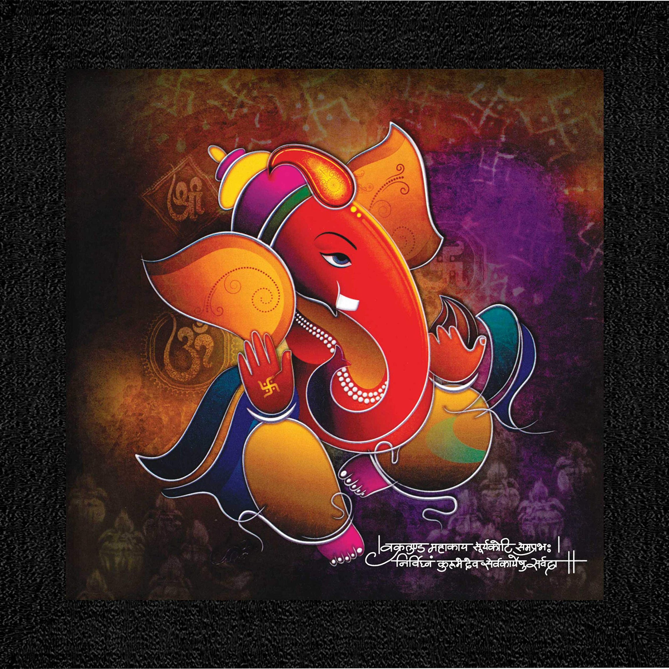 SAF paintings 'Ganesha' Painting (Wood, 12 inch x 12 inch, Special Effect Textured, SAO97)