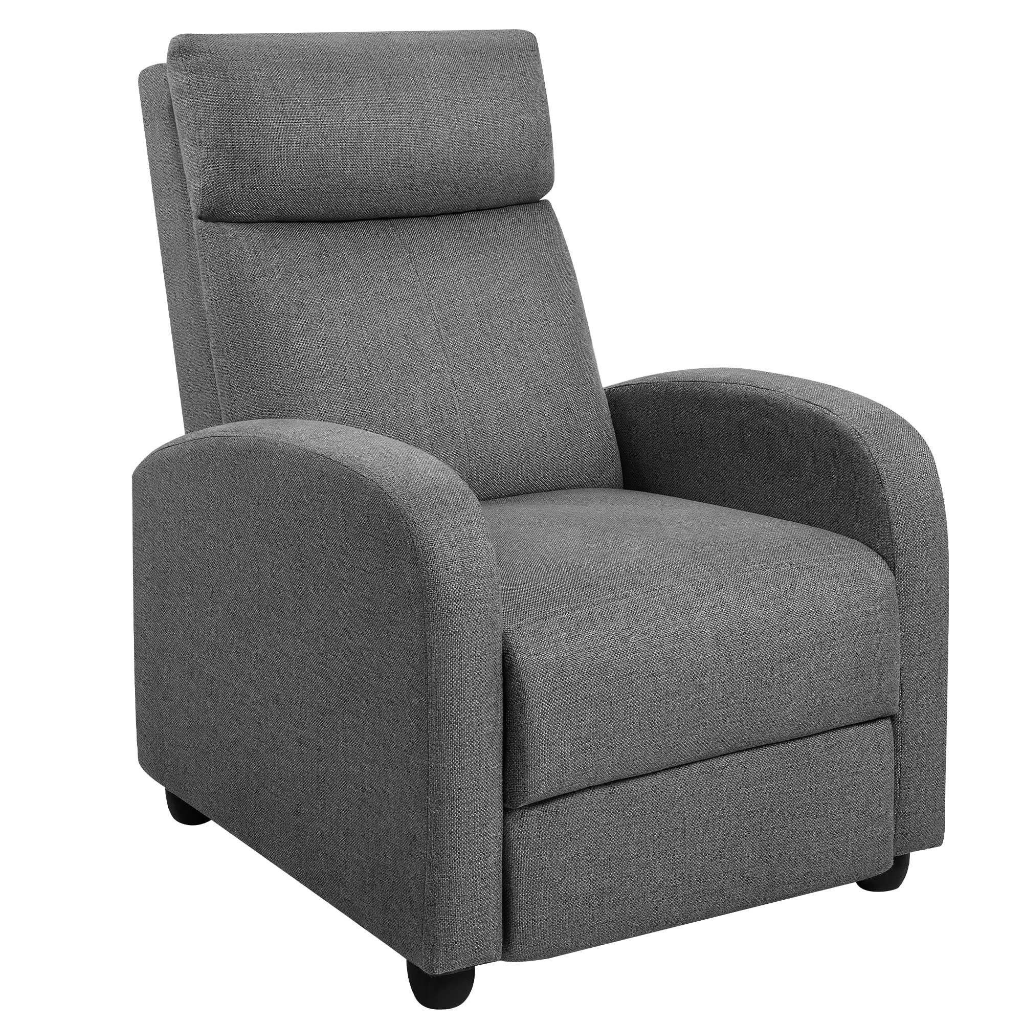 Rankok Recliner Chair Adjustable Modern Recliner for Living Room Single Home Theater Recliner Sofa for Adults with Thickened Sponge Seat Backrest (Dark Gray)