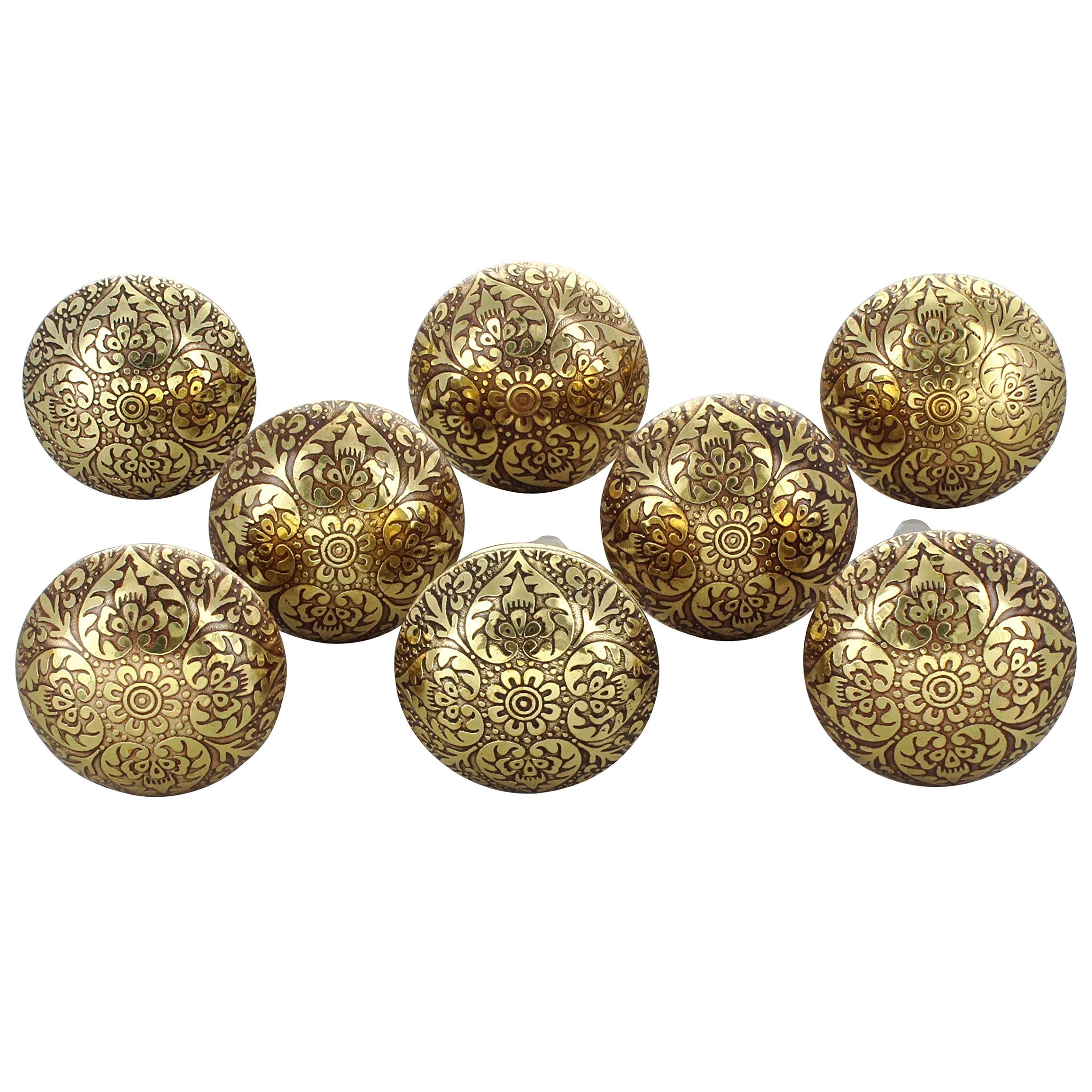 J P Hardware Brass Knobs for Cabinets and Cupboards (Multicolor, Standard) - Pack of 8