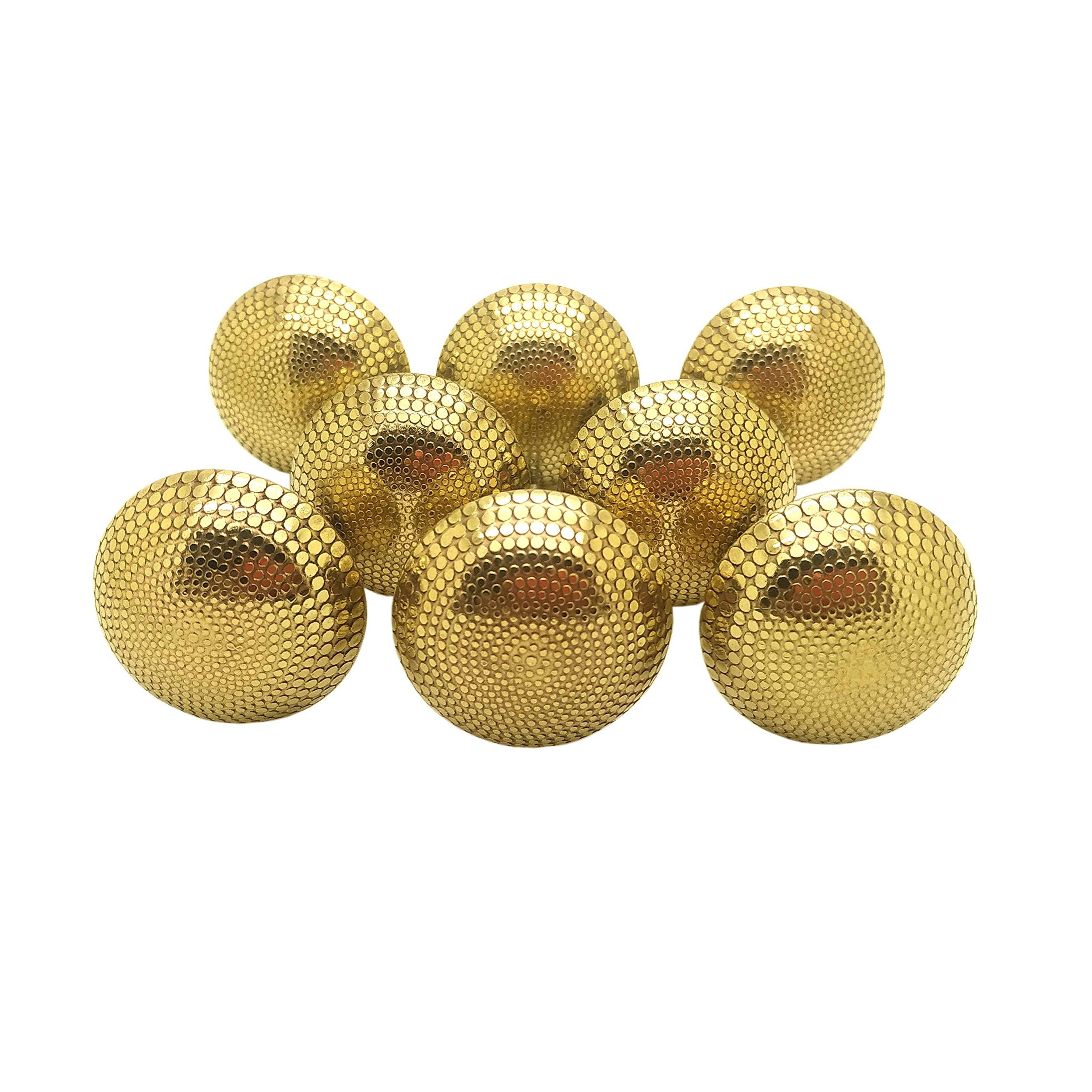 SHWETAIL Brass Knobs for Cabinets and Cupboards (36mm, Brass) -Pack of 8 (Brass Dotted)