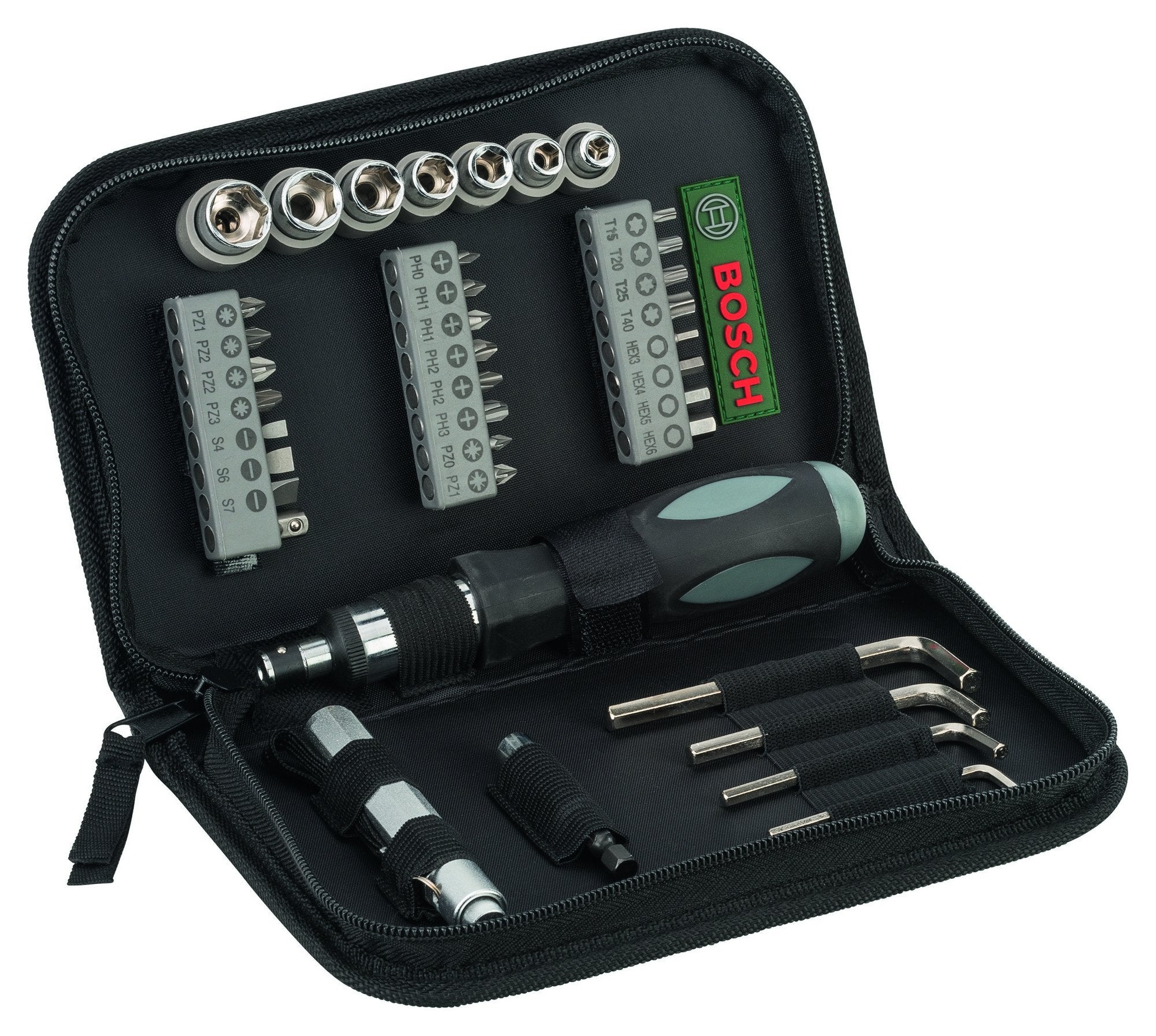 Bosch Standard Screwdriver Set (Green & Black) - 38 Pieces