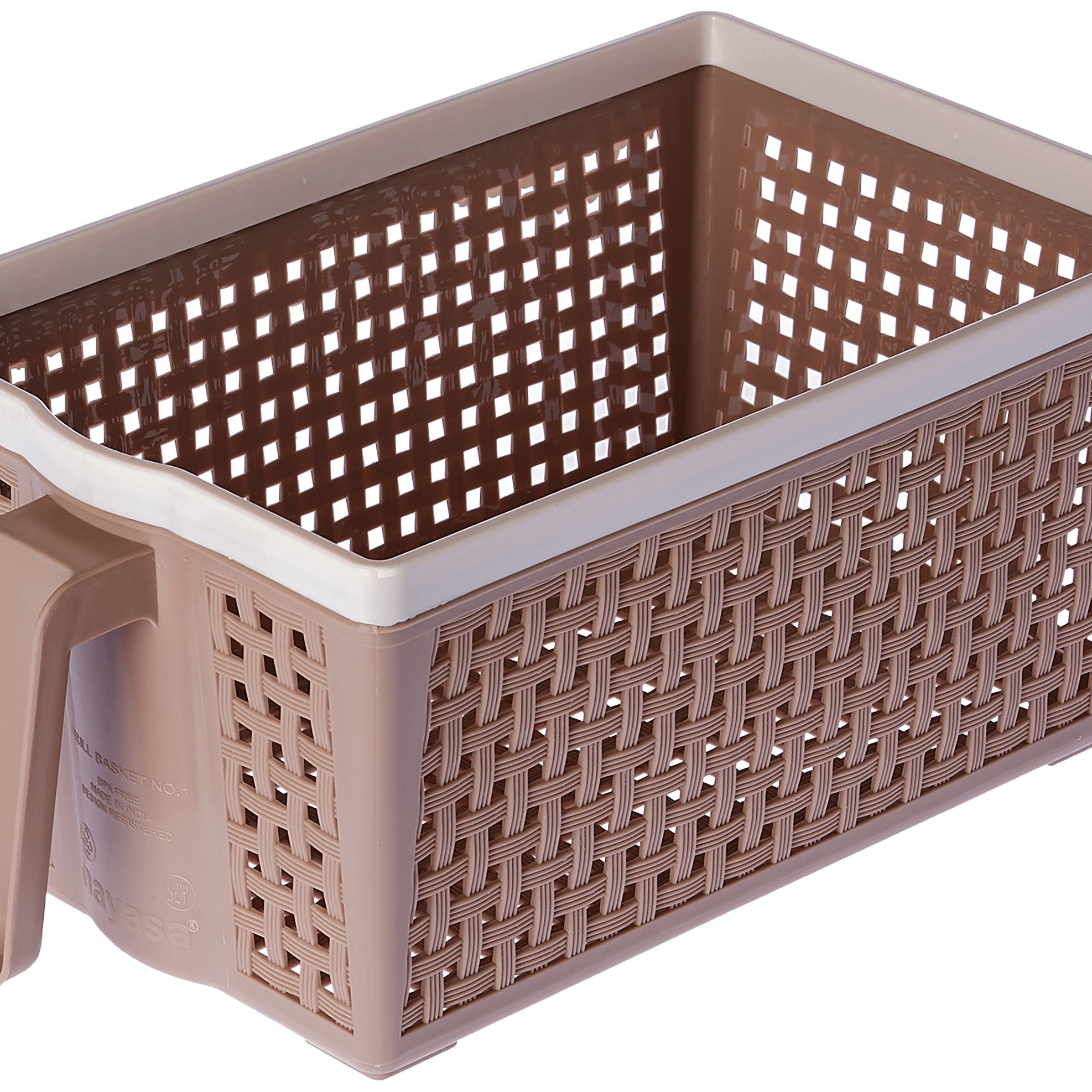 Nayasa Frill Plastic Basket No. 1, Small, Beige