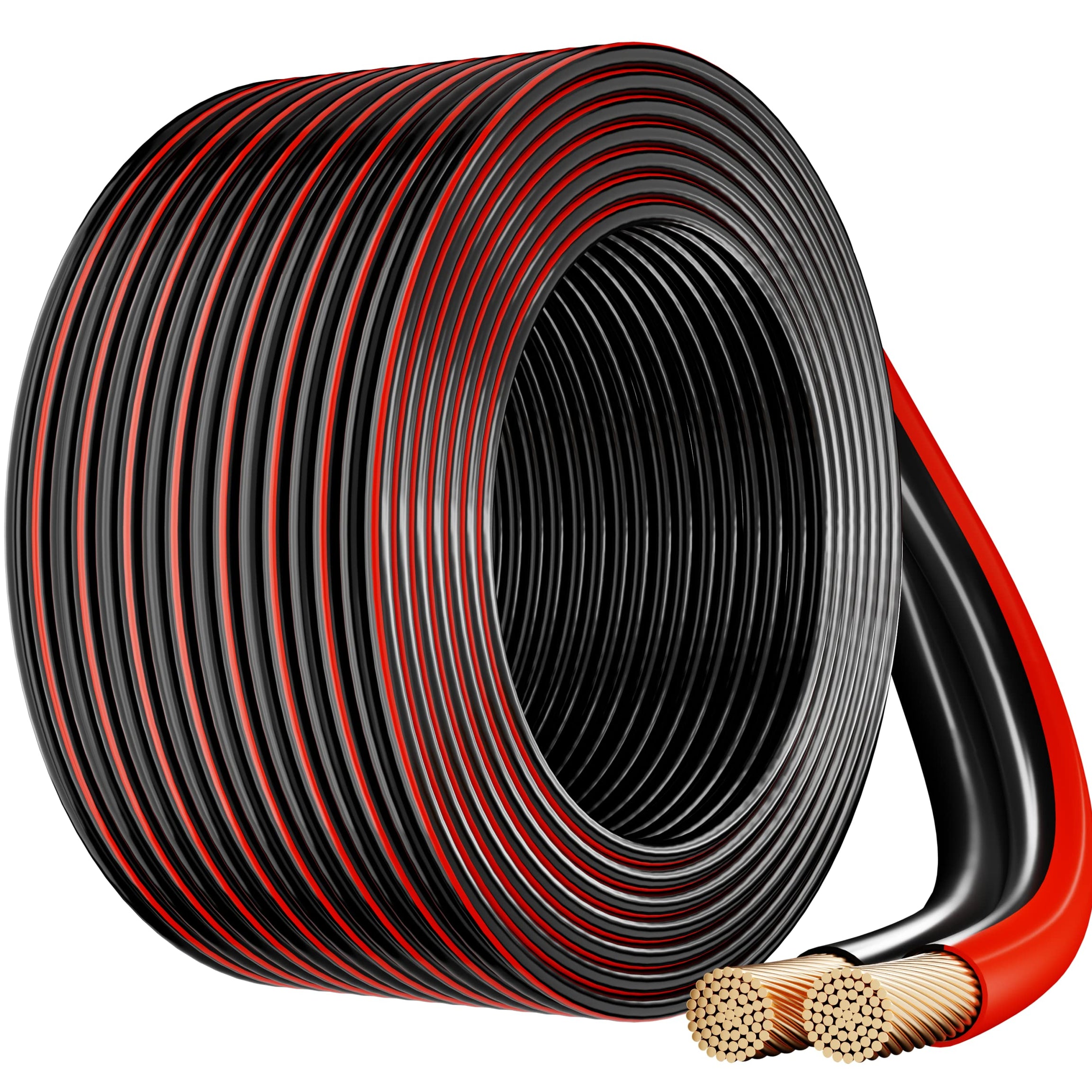 FEDUS 16 Gauge/AWG Speaker Wire Oxygen-Free Copper 2 Conductors Audio Speaker Cable for Car Speakers Stereos, Subwoofer, Home Theater Speakers, HiFi Surround Sound (15 METER, RED+BLACK)