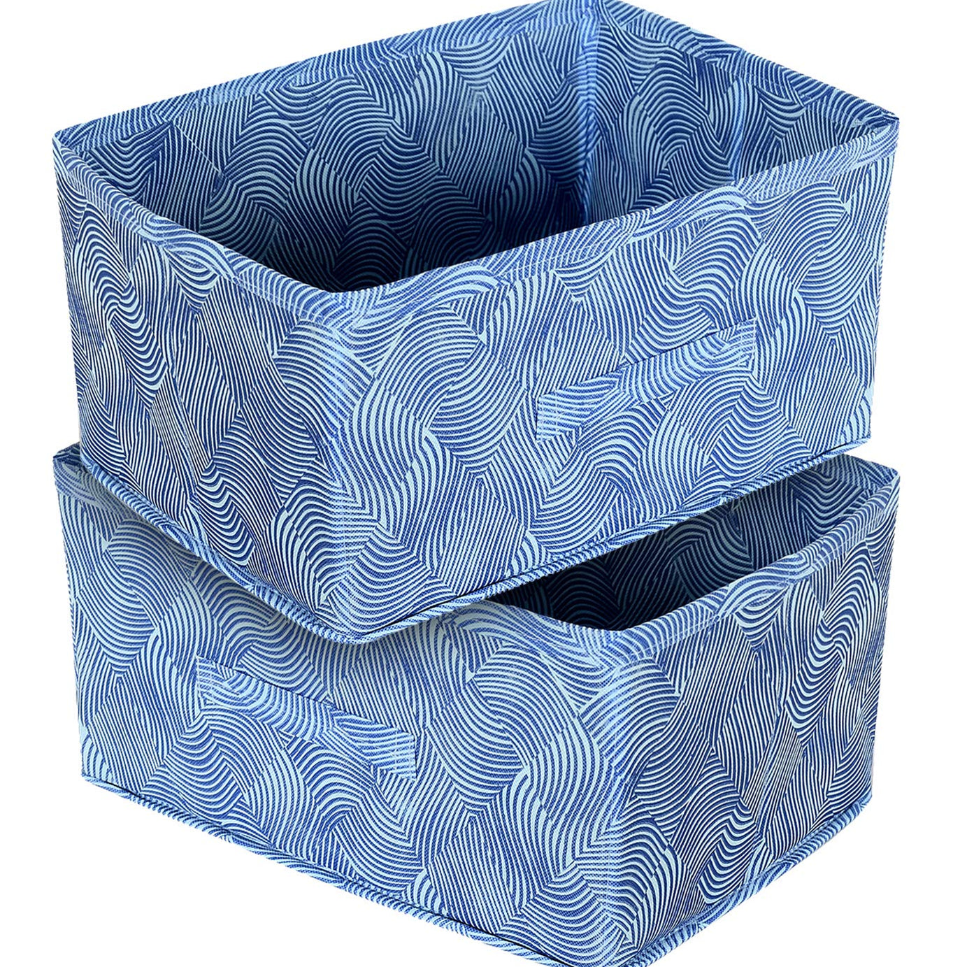 Kuber Industries Storage Box|Toy Box Storage For Kids|Foldable Storage Box| Rectangular Storage Box|Pack of 2 (Blue)