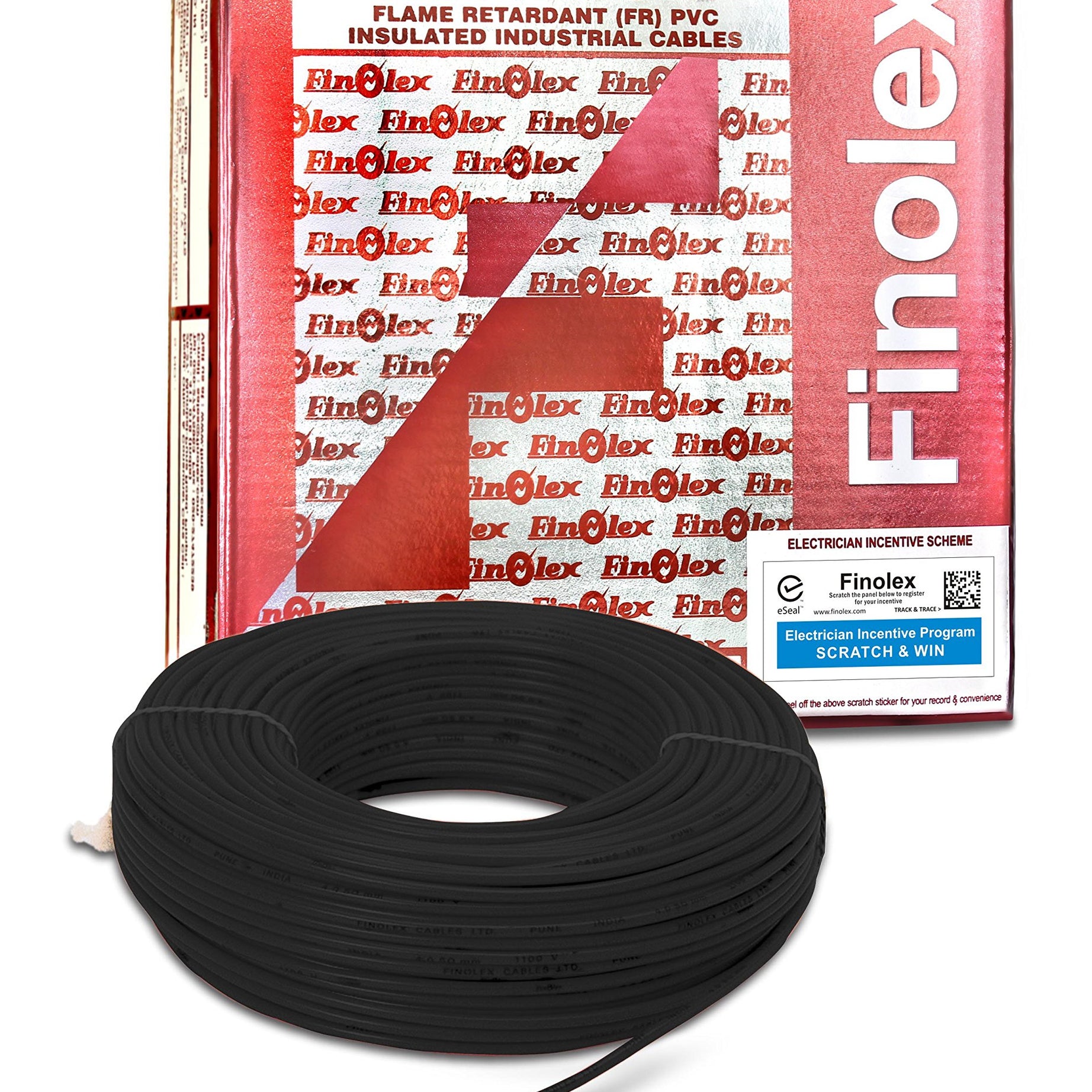 Finolex 2.5-Sqmm FR PVC Insulated Cable (Black, 90 Mtr)