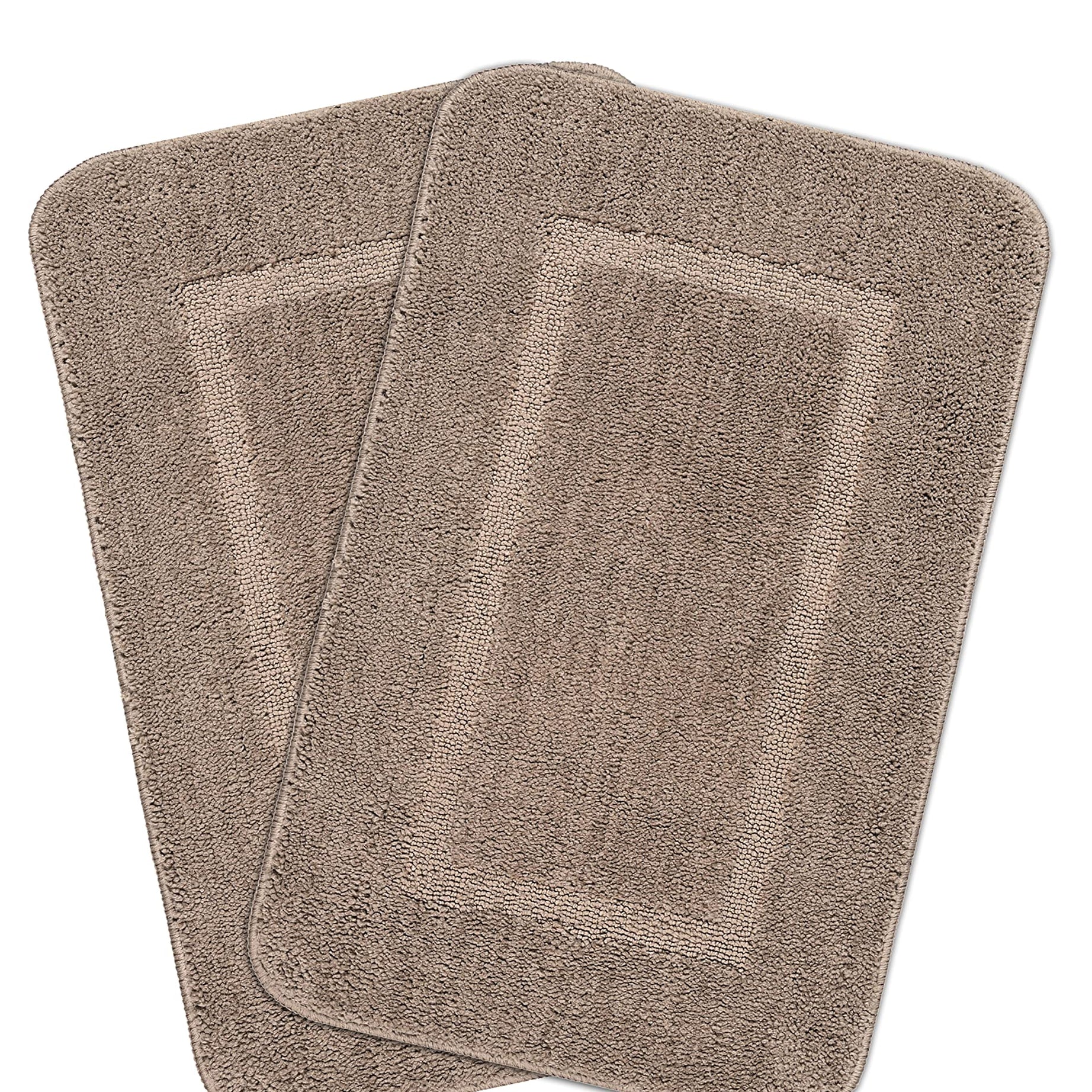 SARAL HOME EASY LIVING Saral Home Microfiber Anti-Skid Set Of 2 Bathmats (Beige, 45X70 Cm, Rectangular)