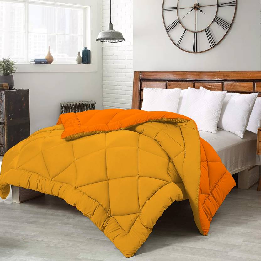 Relaxfeel Solid Single Comforter for  Heavy Winter  (Poly Cotton, yellow&orange)