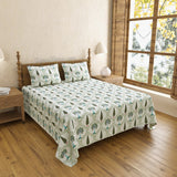 Hand Block Printroots Printed King Size Bedsheet with Intricate Floral Designs