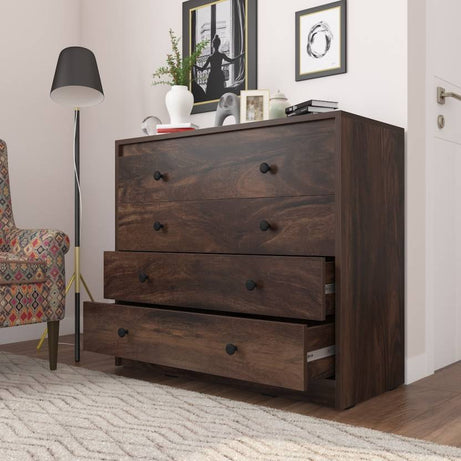 Studio Kook Majestic Engineered Wood Free Standing Chest of Drawers  (Finish Color - Junglewood, Knock Down)