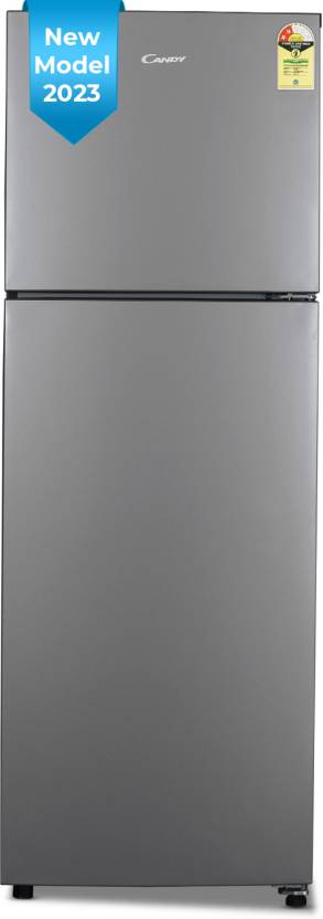 CANDY 240 L Frost Free Double Door 2 Star Refrigerator  (Moonsilver, CDD2652MS)