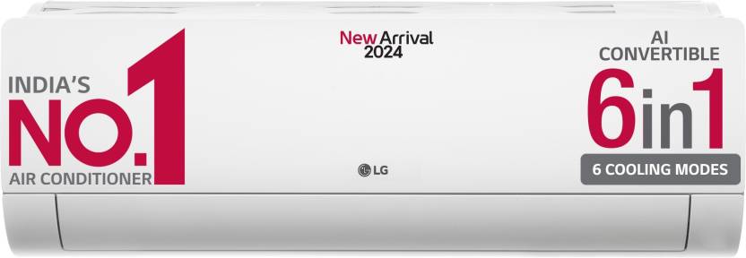 LG AI Convertible 6-in-1 Cooling 2024 Model 1.5 Ton 5 Star Split Dual Inverter 4 Way Swing, HD Filter with Anti-Virus Protection,VIRAAT Mode & ADC Sensor AC  - White  (TS-Q19YNZE1, Copper Condenser)