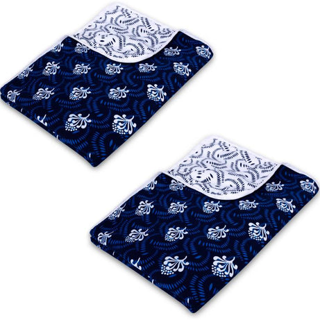 Divine Casa Printed Single Dohar for  AC Room  (Microfiber, Blue and Of White)